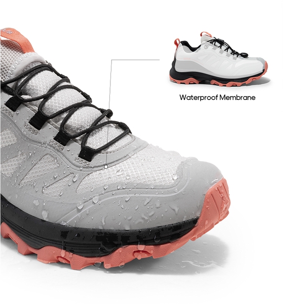 Women's Waterproof Mesh Hiking Shoes - GREY PINK - 2